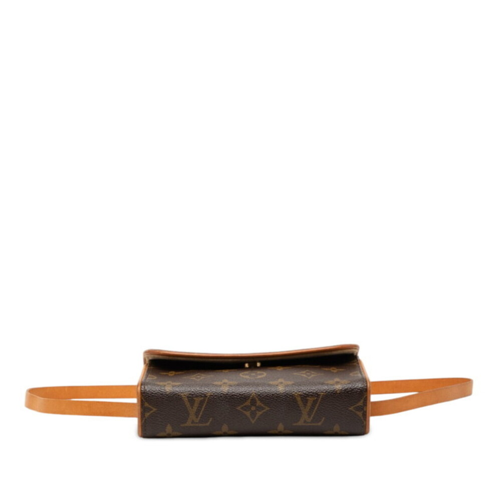 LOUIS VUITTON Authentic Brown Monogram Leather Pochette Hobo Bag - Picture 3 of 7